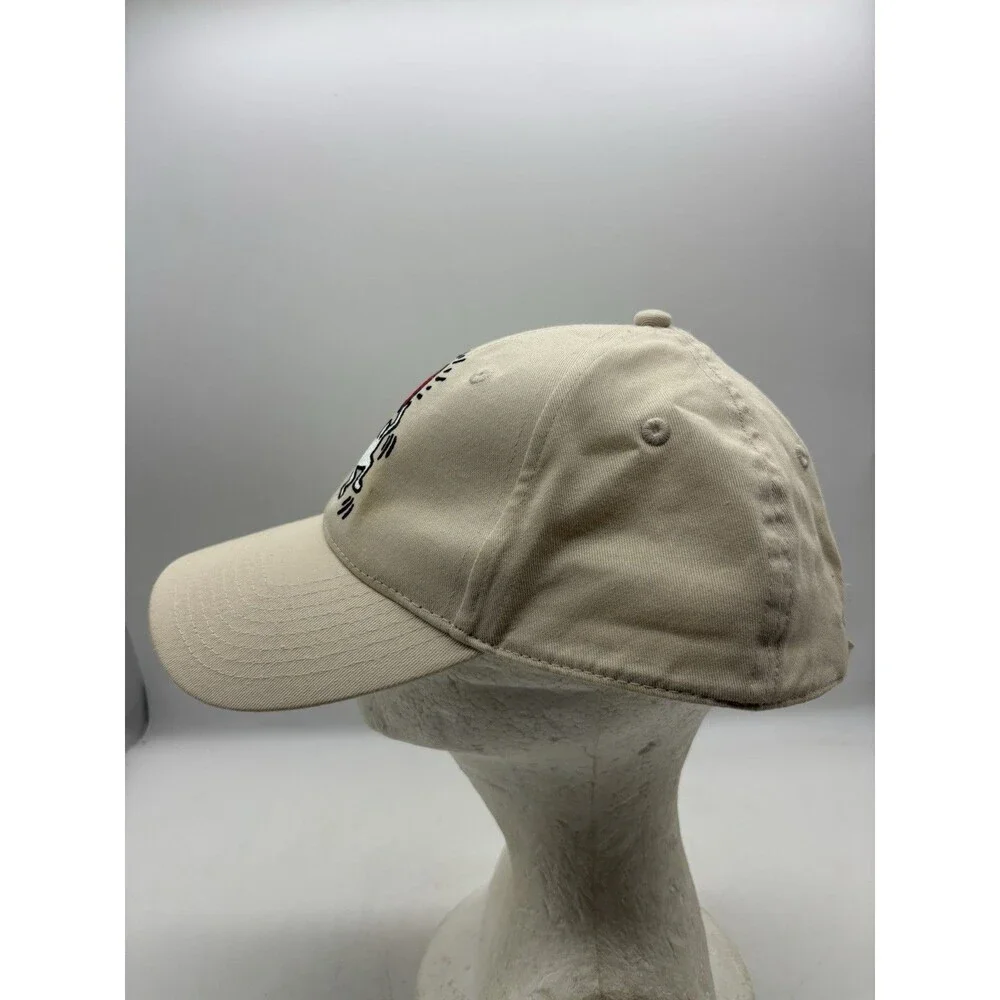 Keith Haring HM Hat Beige Cotton Dancing Figure Red Heart Dad Cap